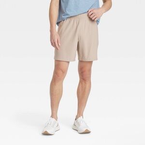 Men's 8" Everyday Woven Shorts - All In Motion™ Tan M: Quick Dry, New, Size L